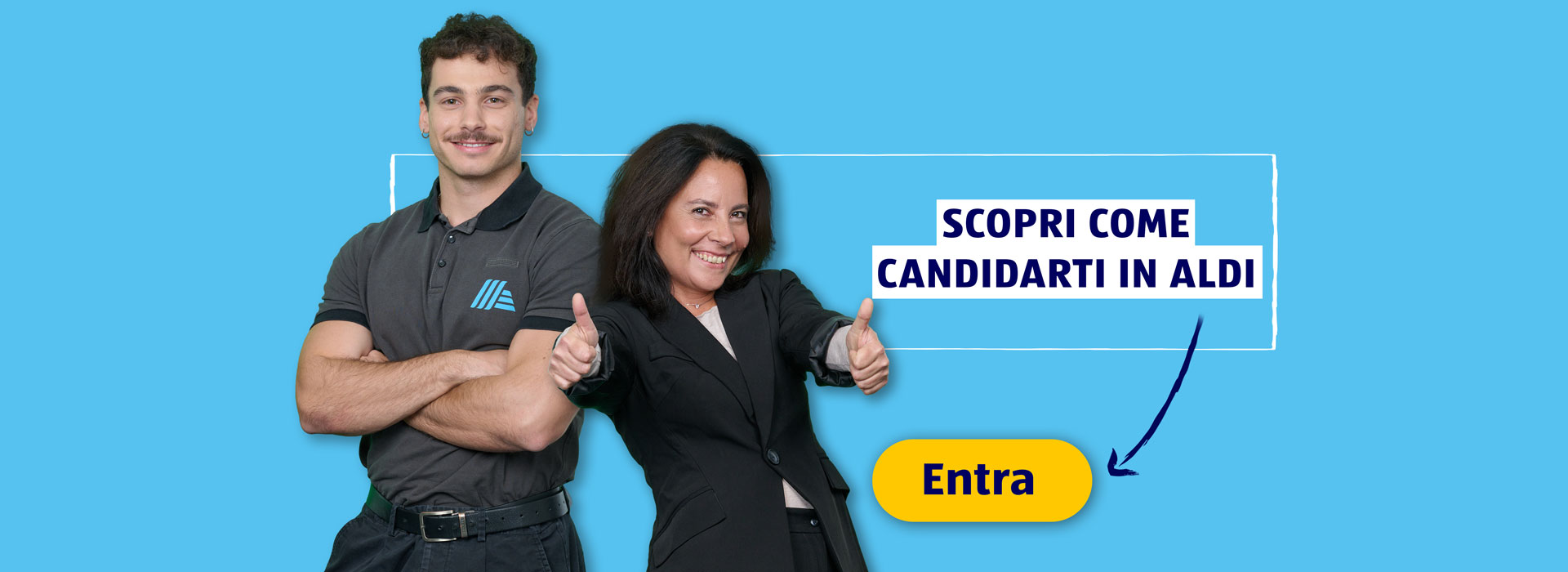 Due dipendenti ALDI di generazioni diverse contenti di lavorare fianco a fianco